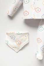 %100 Pamuklu Tavşan Desenli Hastane Çıkışı Seti - Görsel 2