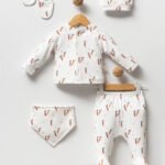 %100 Pamuklu Havuçlu Hastane Çıkışı Seti