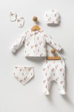 %100 Pamuklu Havuçlu Hastane Çıkışı Seti