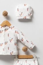 %100 Pamuklu Havuçlu Hastane Çıkışı Seti - Görsel 3