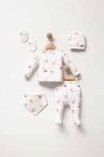 %100 Pamuklu Koala Desenli Hastane Çıkışı Seti