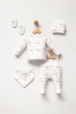 %100 Pamuklu Trenli Hastane Çıkışı Seti