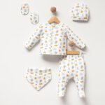 %100 Pamuklu Kirpili Hastane Çıkışı Seti