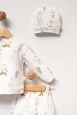 %100 Pamuklu Zürafa ve Koala Desenli Hastane Çıkışı Seti - Görsel 3