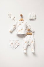 %100 Pamuklu Zürafa ve Koala Desenli Hastane Çıkışı Seti