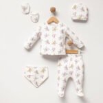 %100 Pamuklu Kelebekli Hastane Çıkışı Seti