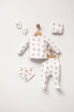 %100 Pamuklu Kelebekli Hastane Çıkışı Seti