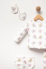 %100 Pamuklu Kelebekli Hastane Çıkışı Seti - Görsel 2