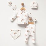 %100 Pamuklu Kaplan Desenli Hastane Çıkışı Seti