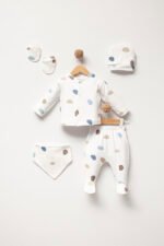 %100 Pamuklu Puanlı Hastane Çıkışı Seti