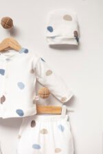 %100 Pamuklu Puanlı Hastane Çıkışı Seti - Görsel 3