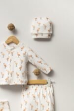 %100 Pamuklu Flamingolu Hastane Çıkışı Seti - Görsel 3