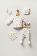 %100 Pamuklu Flamingolu Hastane Çıkışı Seti