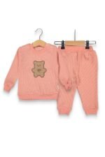 %100 Pamuklu Yavru Ayı Desenli Waffle İkili Takım - Görsel 2