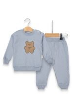 %100 Pamuklu Yavru Ayı Desenli Waffle İkili Takım - Görsel 3