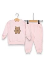 %100 Pamuklu Yavru Ayı Desenli Waffle İkili Takım - Görsel 4