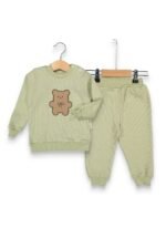 %100 Pamuklu Yavru Ayı Desenli Waffle İkili Takım - Görsel 6