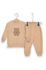 %100 Pamuklu Yavru Ayı Desenli Waffle İkili Takım - Görsel 8