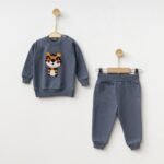 %100 Pamuklu Süzene Nakışlı Kaplanlı İkili Takım - Görsel 3