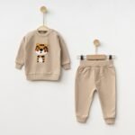 %100 Pamuklu Süzene Nakışlı Kaplanlı İkili Takım - Görsel 5