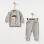 %100 Pamuklu Süzene Nakışlı Kaplanlı İkili Takım - Görsel 4