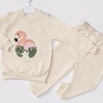 %100 Pamuklu Süzene Nakışlı Kuğulu İkili Takım